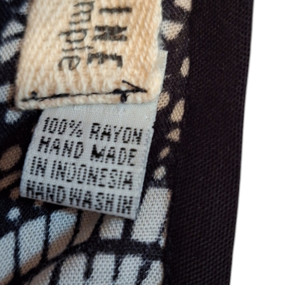 Resort DRESS TANGERINE Temple Black WHITE Abstract Multi-length HEM MEDIUM - Picture 2 of 4